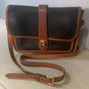 Dooney & Bourke Black and Brown Leather Crossbody Bag